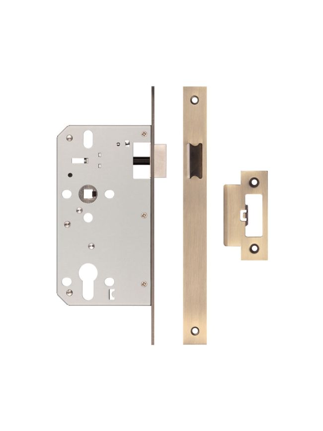 72mm Antique Brass Din Euro Latch 60mm Backset - By Frelan Hardware - JL-DL60AB