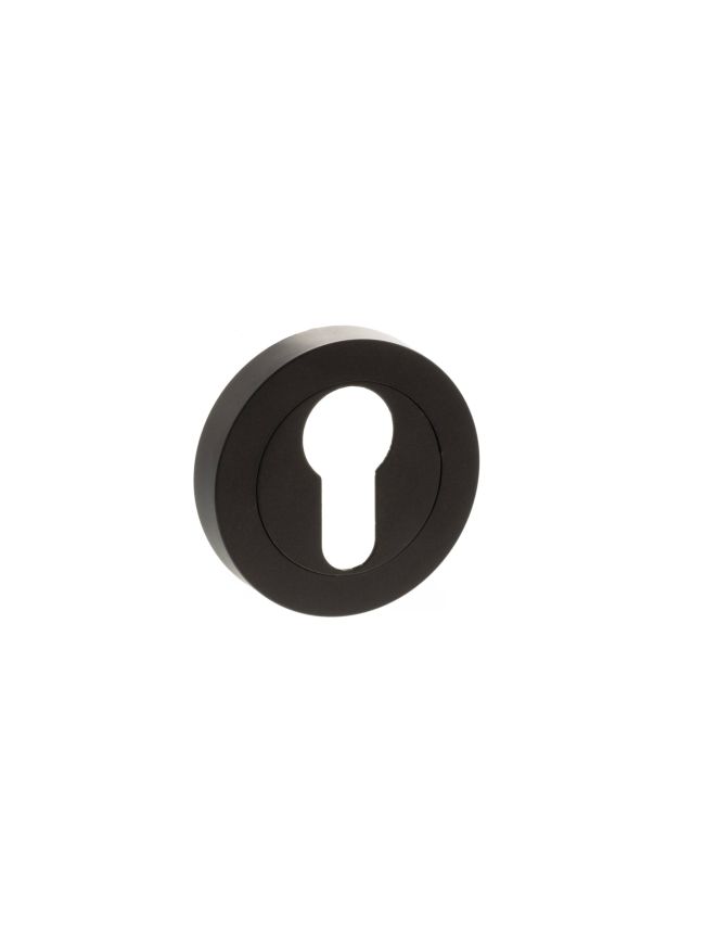 STATUS Euro Escutcheons on Round Rose - Urban Dark Bronze (Pair)