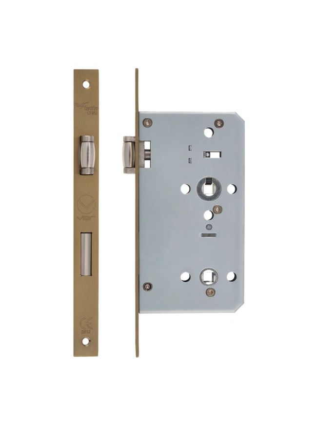 Zoo Hardware Din lift to lock - 72mm c/c - backset 60mm - PVD Satin Brass