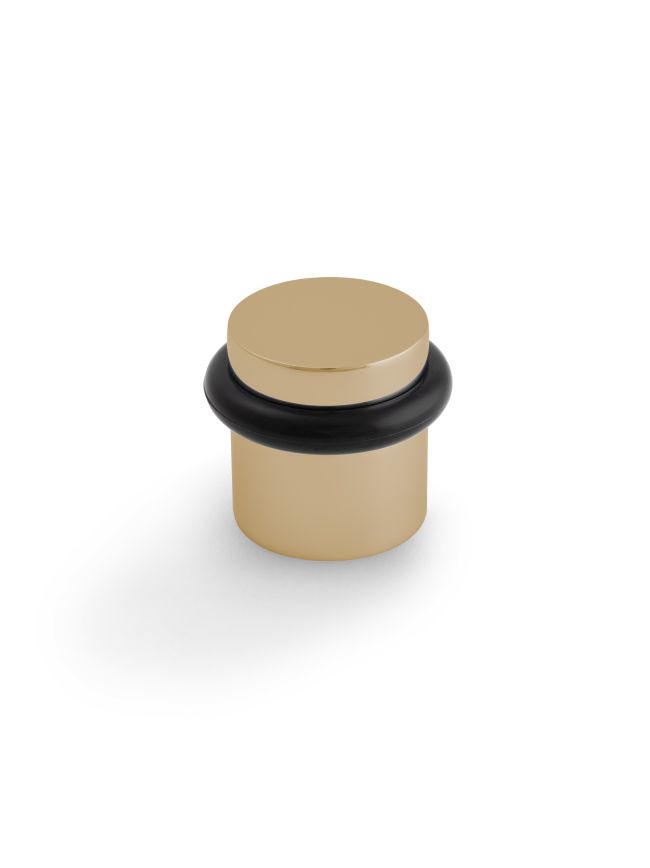 Valli 38 x 35mm - Floor Mounted Plain Doorstop - Concealed Fix - Polished Brass PVD
