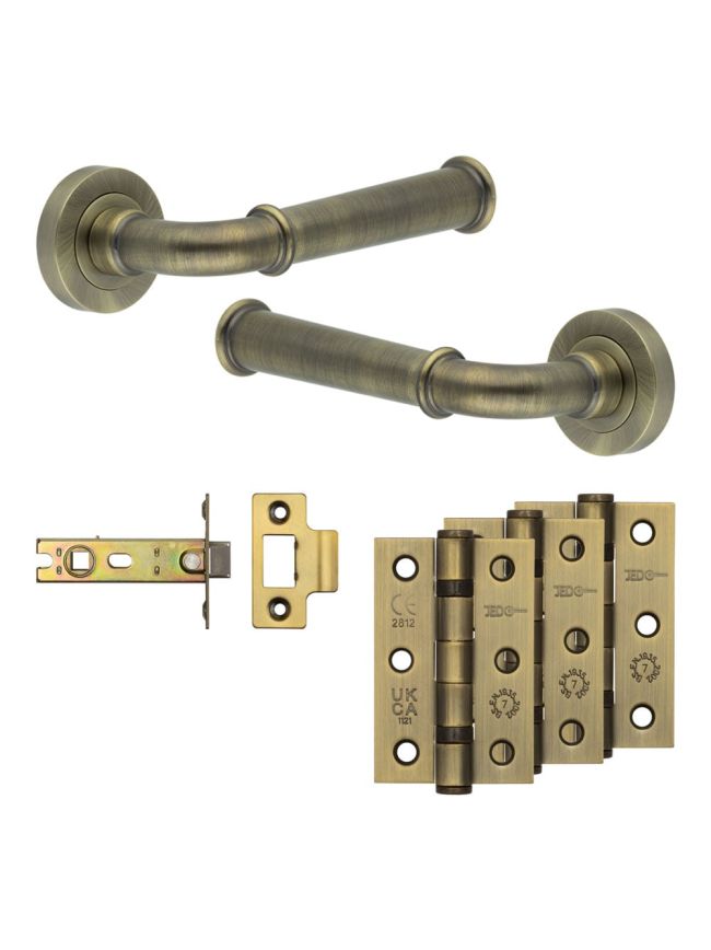 Complete Classic Door Handle Pack - Internal Doors - Antique Brass - By Frelan Hardware - JE-A3B-AB