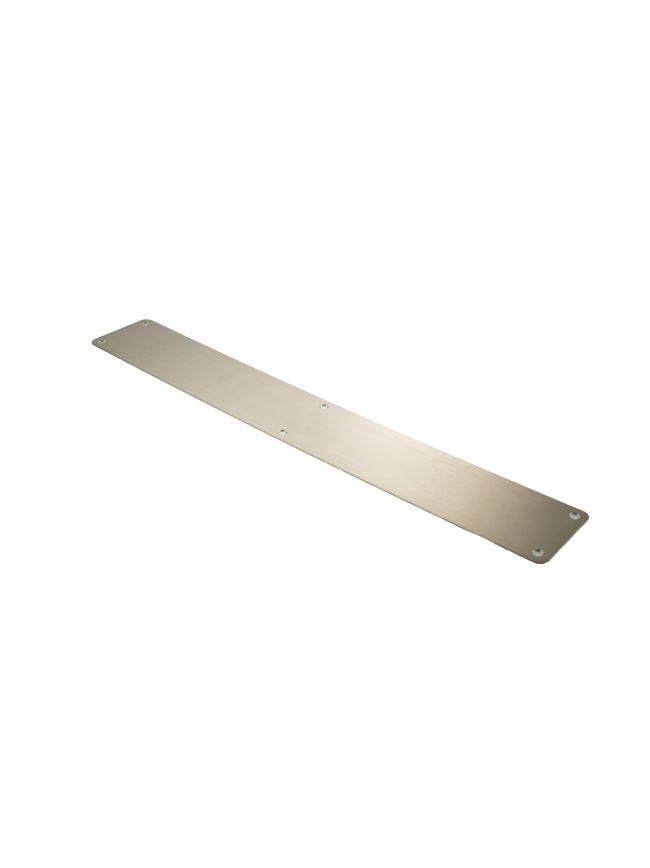 Atlantic Finger Plate Radius Corner Pre drilled with screws 650mm x 75mm - Satin Stainless Steel