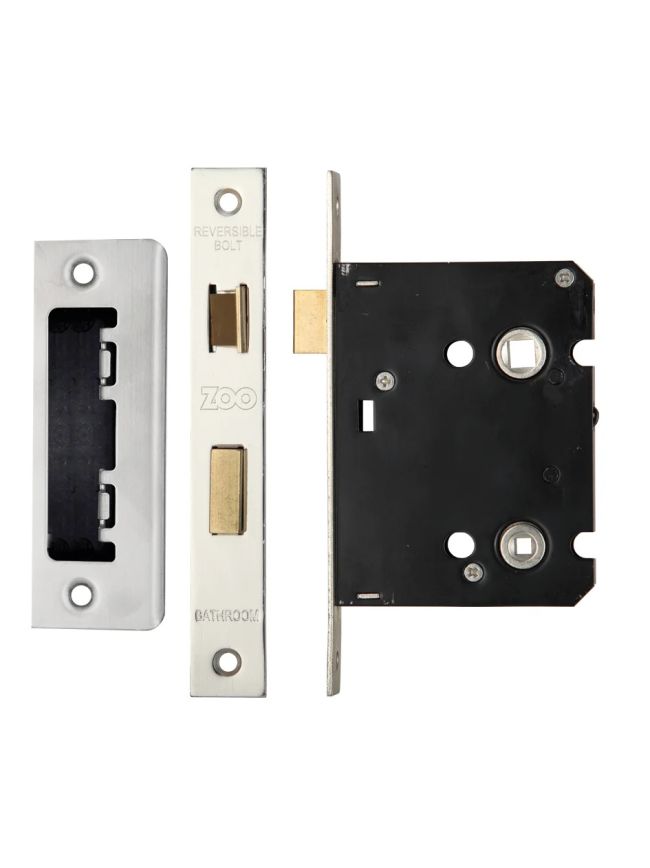 Zoo Hardware Bathroom Lock 3" - 57mm c/c - Satin Stainless