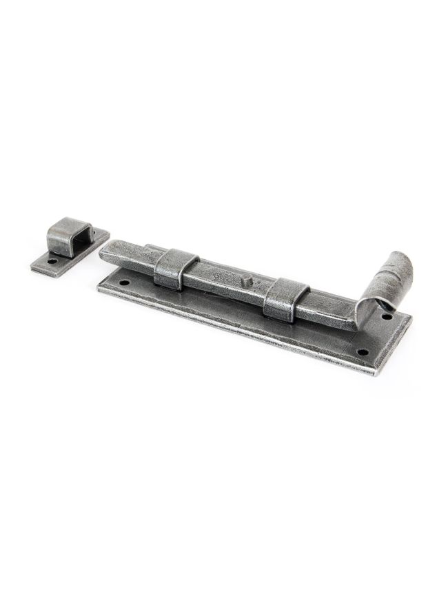 Pewter 6" Straight Door Bolt