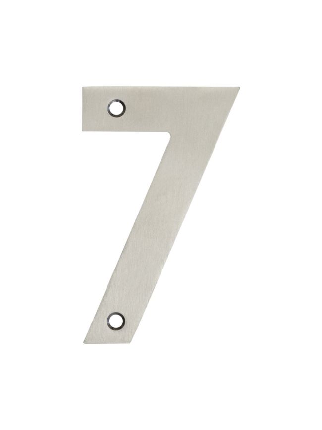 100mm Numerals SSS Finish 100mm Satin Stainless Steel No. 7 - By Frelan Hardware - JSS-7