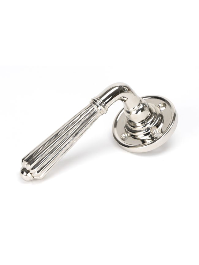 Polished Nickel Hinton Lever on Rose Set - Unsprung
