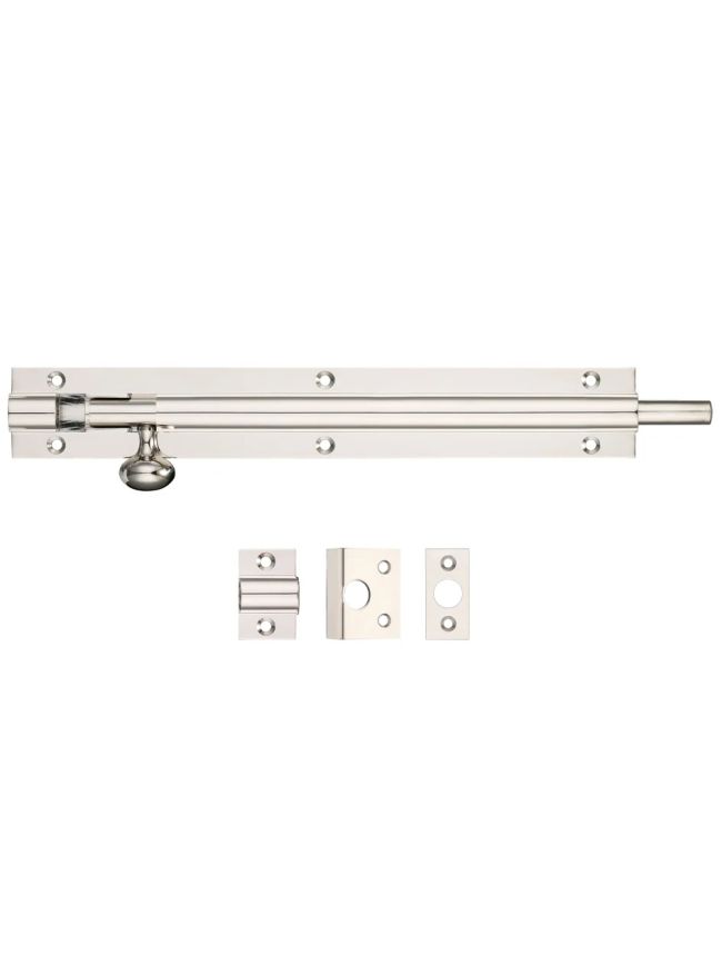 Zoo Hardware Architectural Barrel Bolt 200mm x 30mm - Nickel