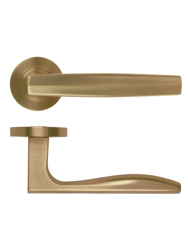 Zoo Hardware Appenine Lever On Round Rose - Antique Brass