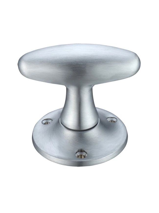 Zoo Hardware Extended Oval Mortice Knob Furniture 60mm Rose dia. - Satin
