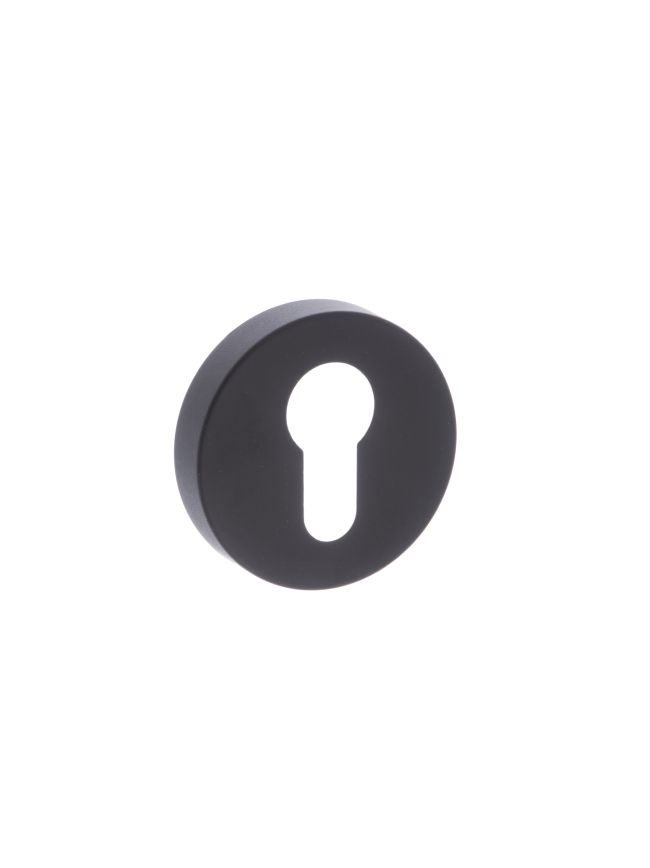 Forme Euro Escutcheons on Minimal Round Rose - Matt Black (Pair)
