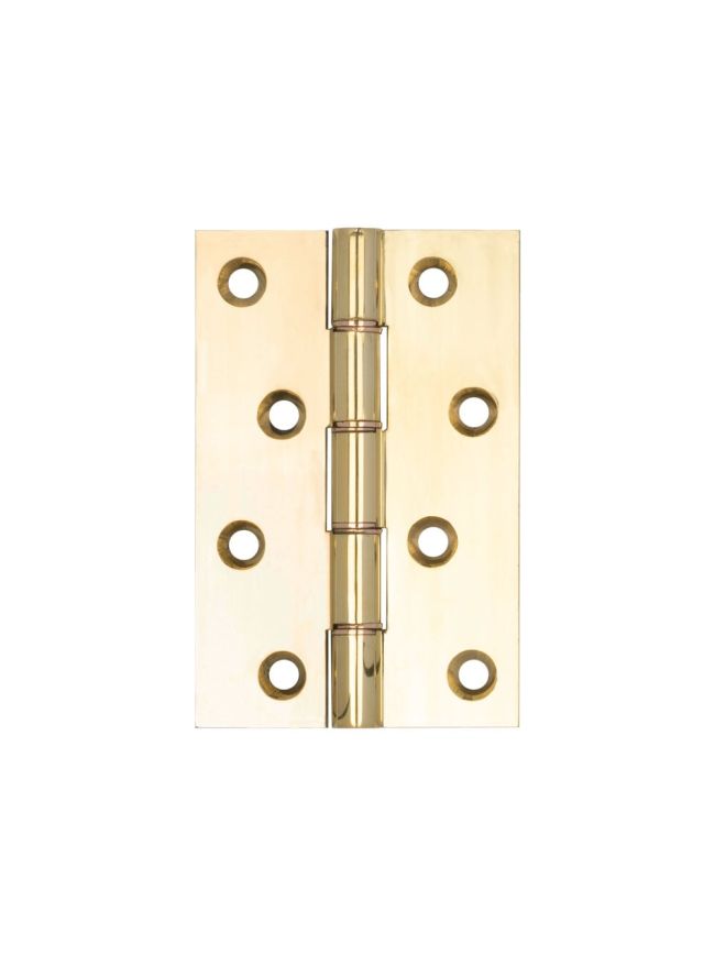 Double Phosphor Bronze Washered Hinge 102x67x3.5mm Polished Brass - By Frelan Hardware - J7012PB