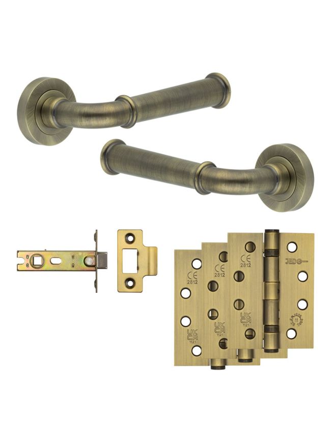 Complete Classic Door Handle Pack - Internal Doors - Antique Brass - By Frelan Hardware - JE-A3A-AB
