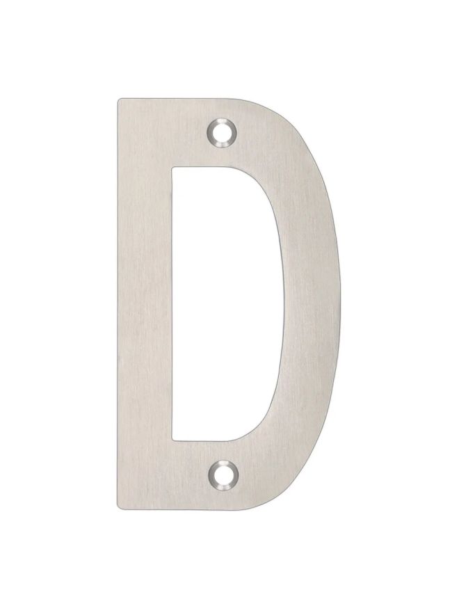Zoo Hardware Letter - D - 75mm - Satin Stainless