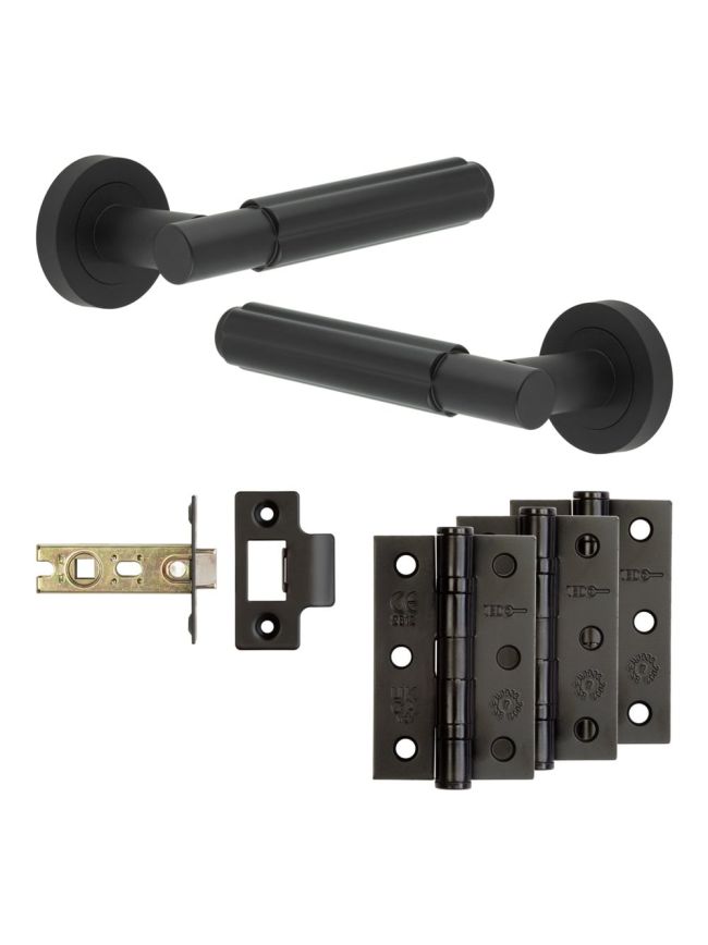 Complete Bloom Door Handle Pack - Internal Doors - Black - By Frelan Hardware - JE-B2B-MB
