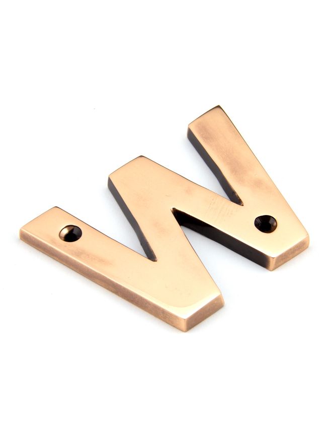 Polished Bronze Letter W