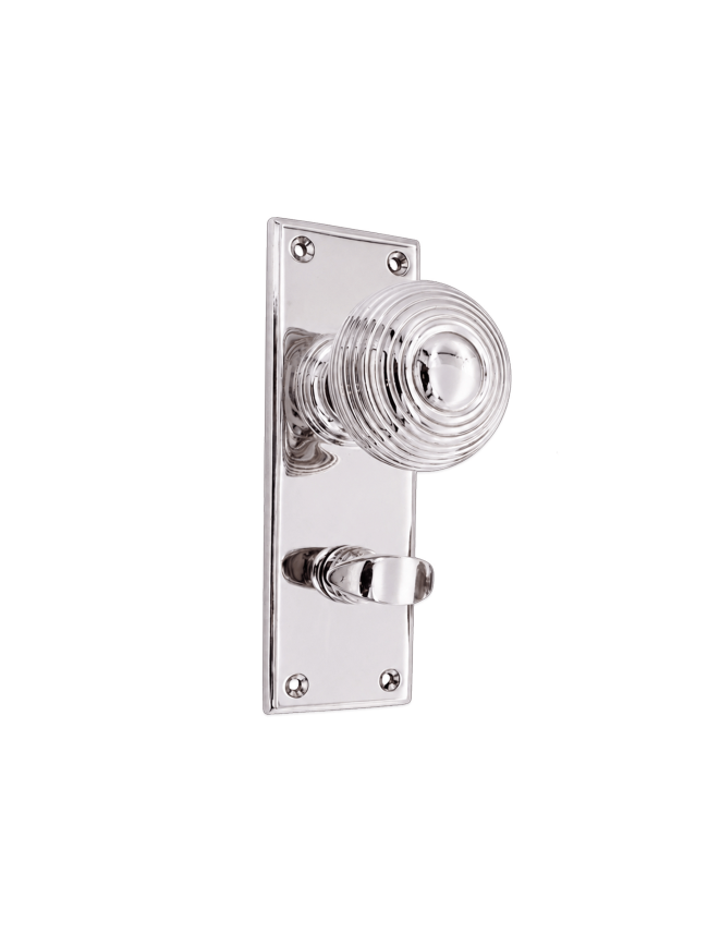 Beehive Knob on Backplate Bathroom Polished Nickel