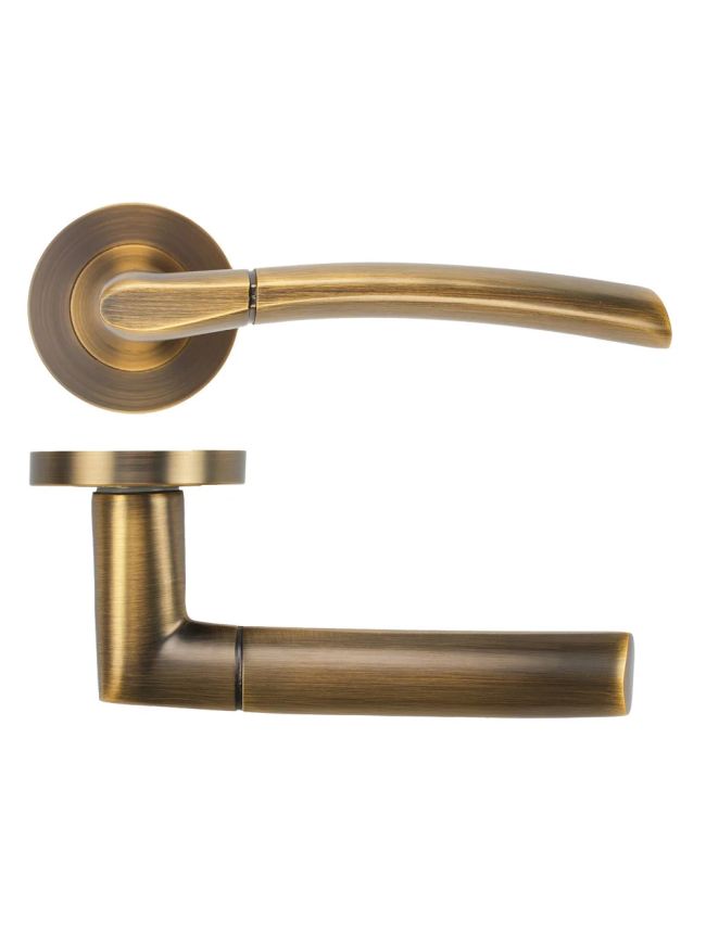 Zoo Hardware Andorra lever on rose - Antique Brass