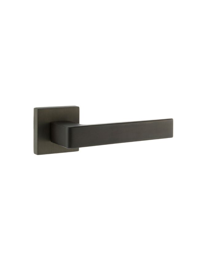 Forme Asti Lever Door Handle on Minimal Square Rose - Urban Dark Bronze (Pair)