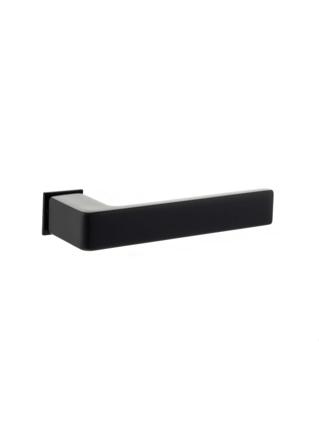 Forme Asti Lever Door Handle on Concealed Square Rose - Matt Black (Pair)