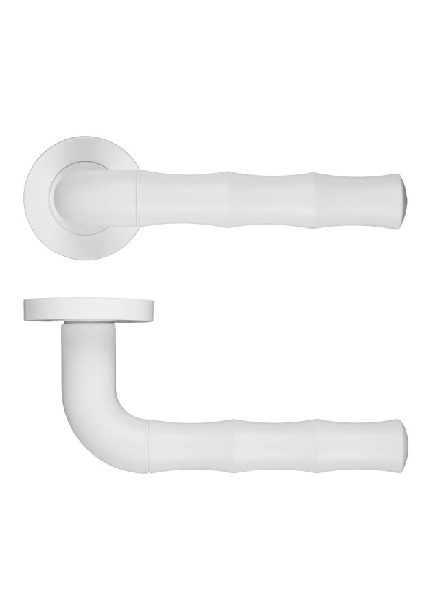 Zoo Hardware Vasco Lever On Round Rose - White