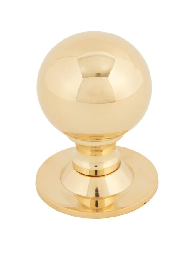Polished Brass Ball Cabinet Knob 39mm