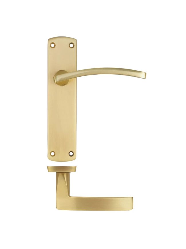 Zoo Hardware Toledo Lever on latch backplate - Satin Brass