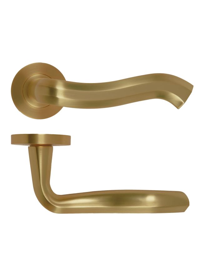 Zoo Hardware Rococo Lever On Round Rose - Antique Brass