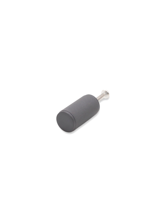 Knurled Cylinder Cupboard Pull Satin Silver