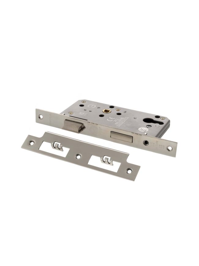 Atlantic DIN Euro Profile Sashlock Double Throw 60mm backset - Polished Stainless Steel