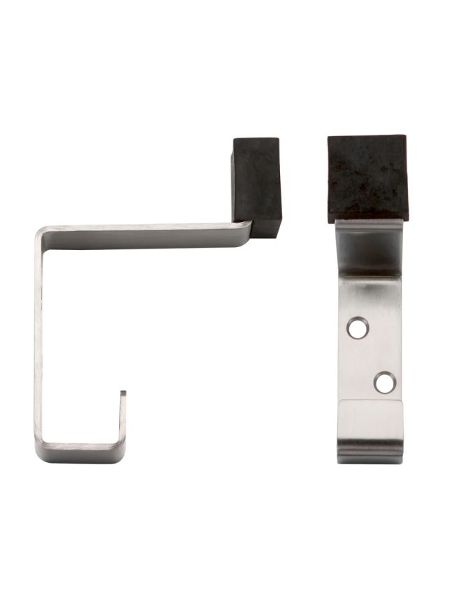 Zoo Hardware Hat and Coat Hook c/w Rubber - Satin Stainless