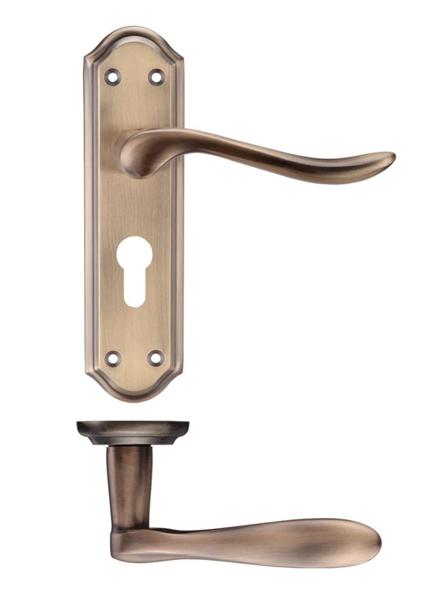 Zoo Hardware Project Lincoln lever on euro backplate - Bronze