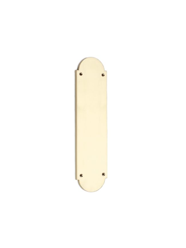 Victorian Half Round Finger Plate 300mm Polished Brass