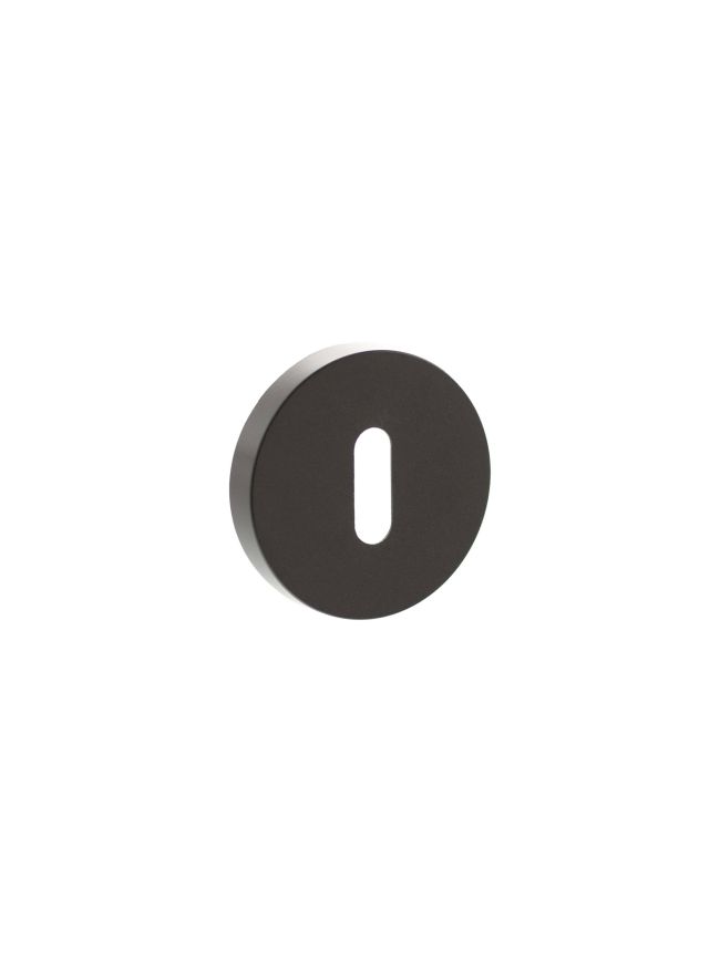 Senza Pari Key Escutcheons on Minimal Round Rose - Urban Dark Bronze (Pair)