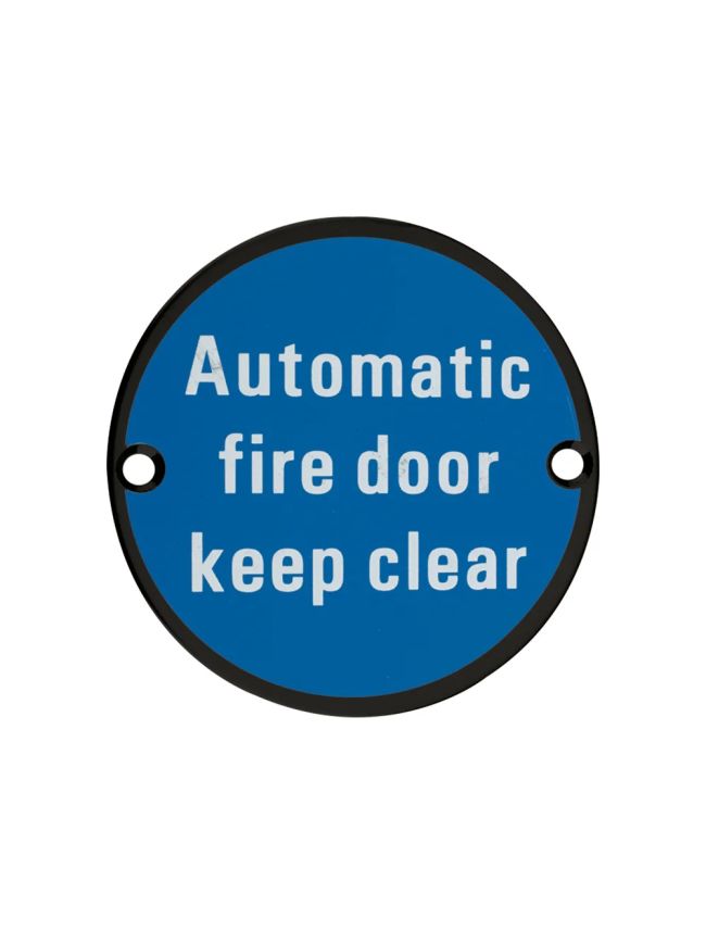 Zoo Hardware Automatic Fire Door Keep Clear - 76mm dia - Black