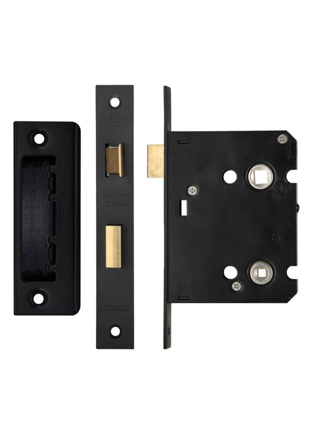 Zoo Hardware Bathroom Lock 3" - 57mm c/c - Black
