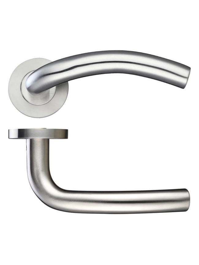 Zoo Hardware 19mm Arched Lever - Push On Rose - 52mm Rose - Grade 304 - Satin Stainless