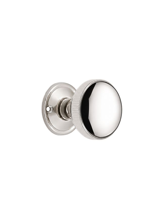 Edwardian Ball Rim/Mortice Door Knob Polished Nickel