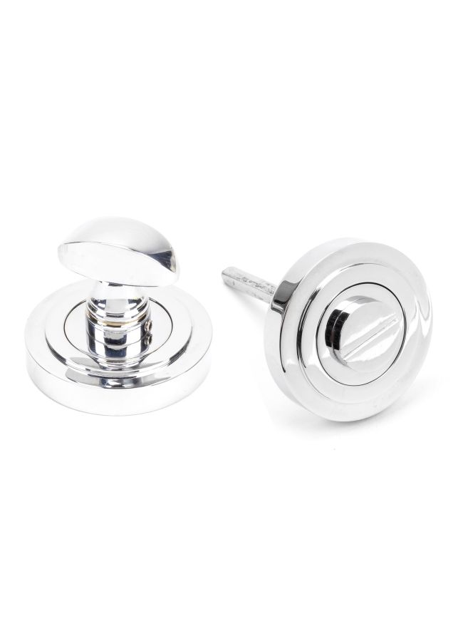 Polished Chrome Round Thumbturn Set (Art Deco)