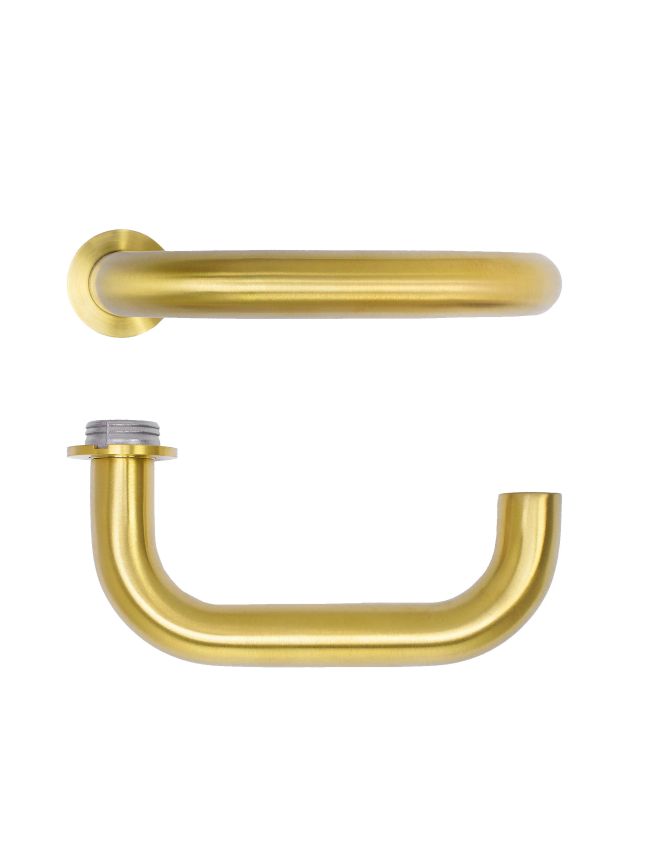 Zoo Hardware Maggiore Lever on 32mm Round Mini Rose - PVD Satin Brass