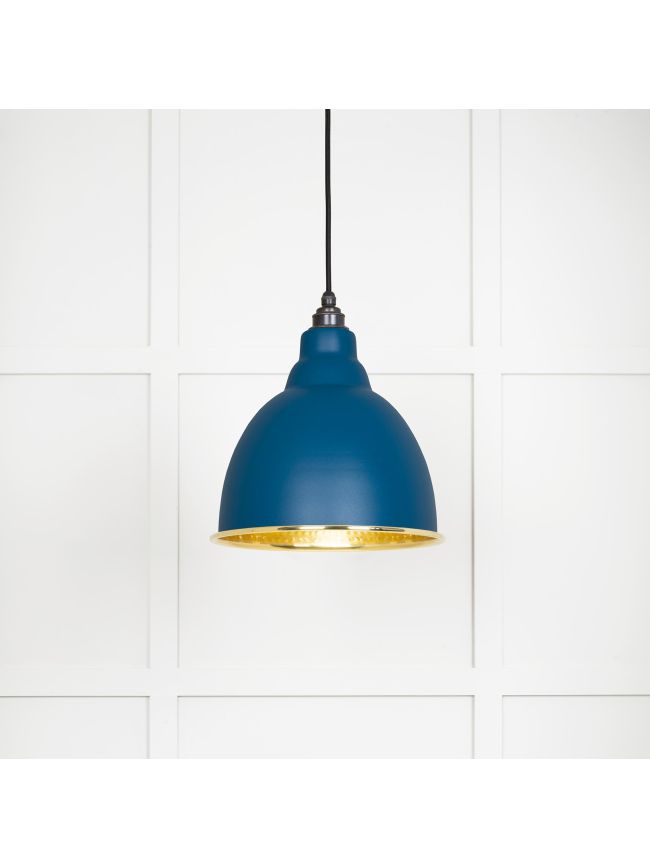 Hammered Brass Brindley Pendant in Upstream