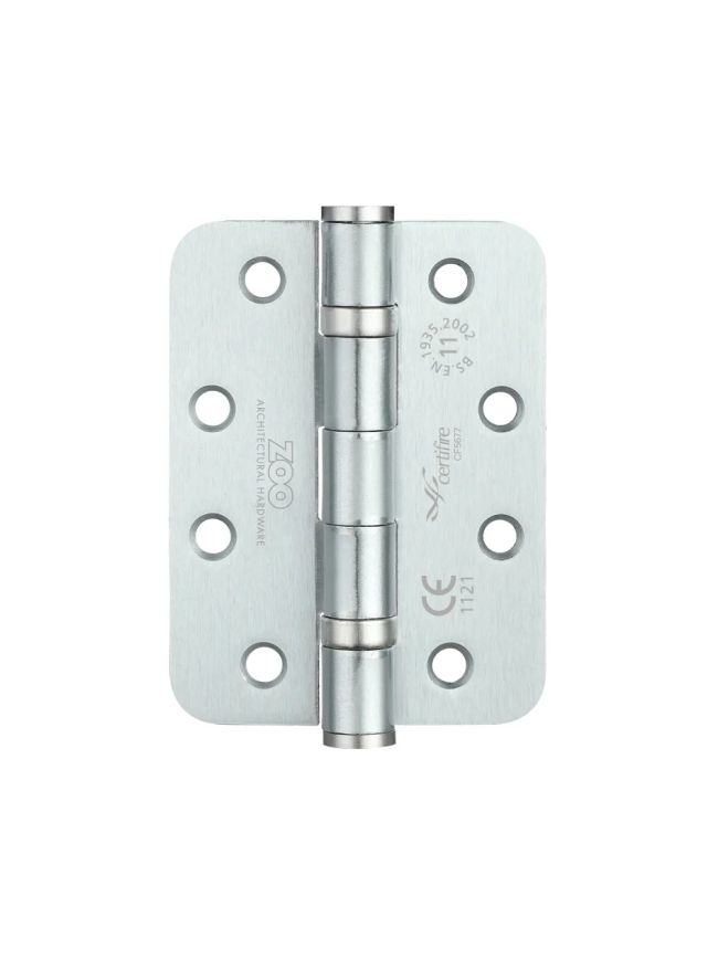 Zoo Hardware Ball Bearing Hinge - Steel 102 x 76 x 3mm - Radius - Satin Chrome
