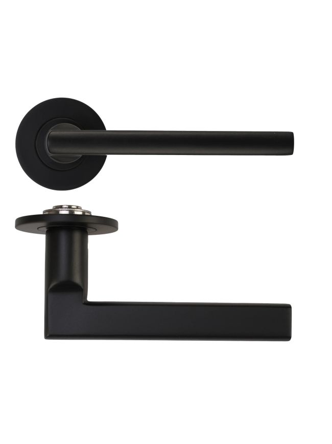 Zoo Hardware Varese Lever on 4mm Round Slim Sprung Rose - Black