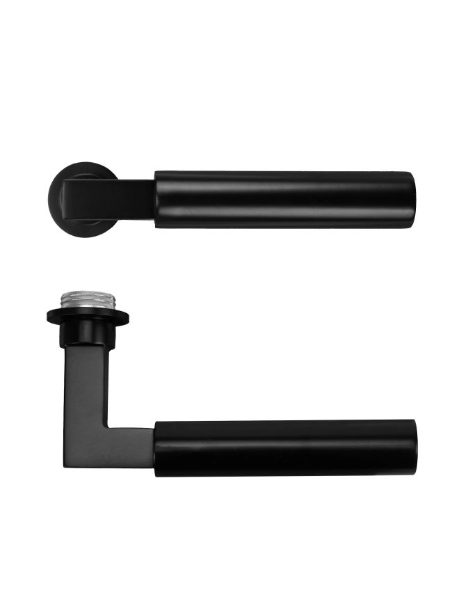 Zoo Hardware Garda Lever on 32mm Round Mini Rose - PVD Black