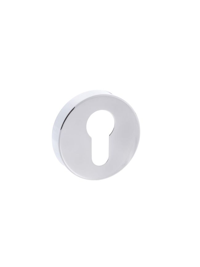 Forme Euro Escutcheons on Minimal Round Rose - Polished Chrome (Pair)