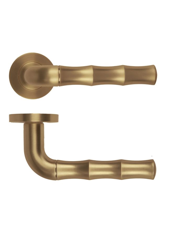 Zoo Hardware Vasco Lever On Round Rose - Antique Brass