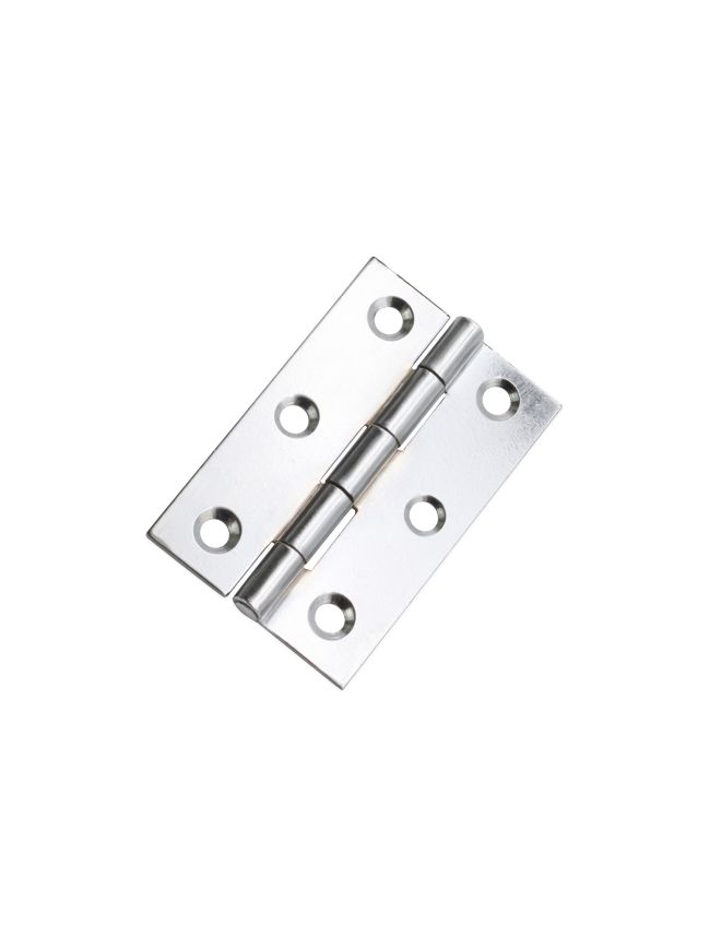 NON CE Mild Steel Butt Hinges - Polished Chrome