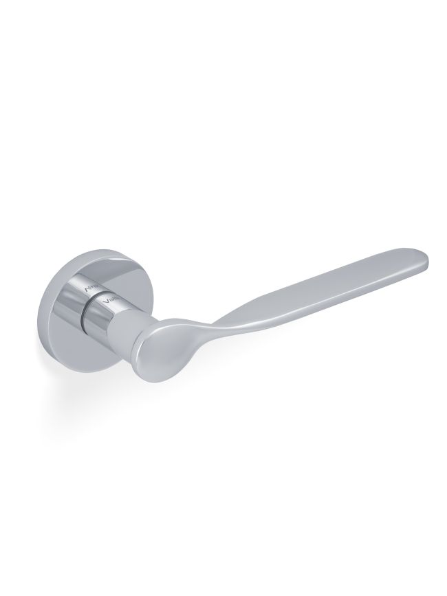 Valli Perkins&Will Lever on Round Rosette - Polished Chrome PVD