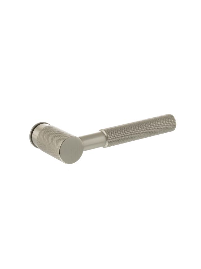 Millhouse Brass Mason Lever Door Handle on Concealed Round Rose - Satin Nickel (Pair)