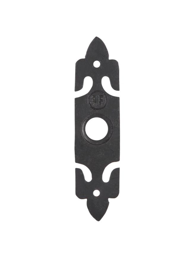 Zoo Hardware Bell Push with Fleur de Lys Plate - 30mm x 127mm - Black