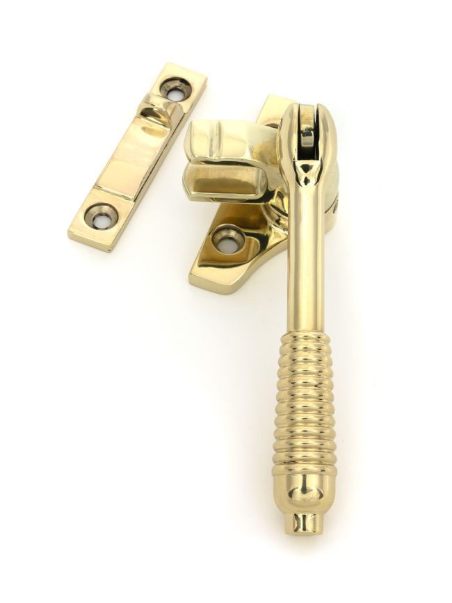 Polished Brass Night-Vent Locking Reeded Fastener (Steel Window)